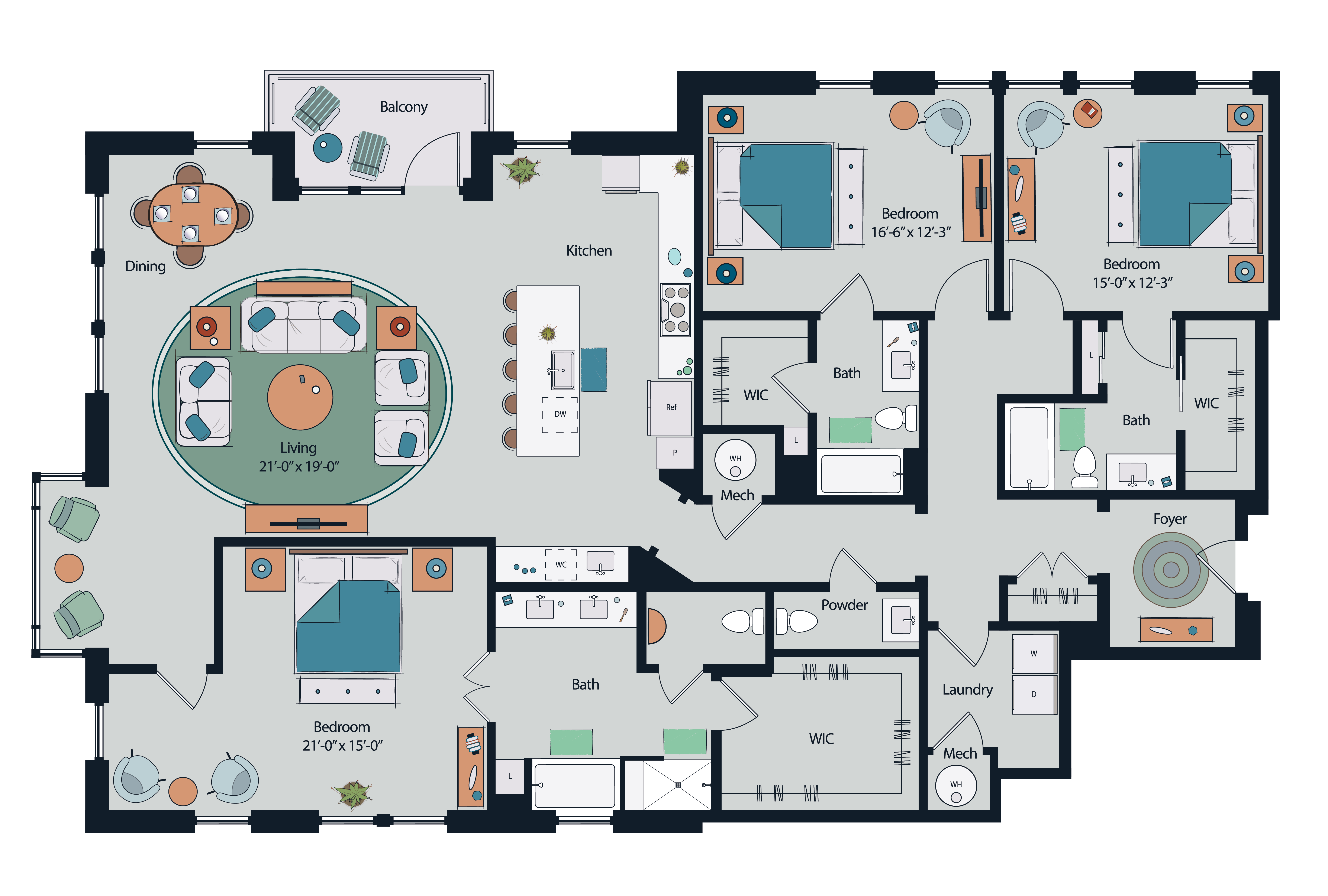 Floor plan layout diagram for PH5
